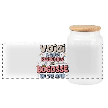 Funny 70th Birthday Humor - Panoramic Cookie Jar with Wooden Lid - white - Front