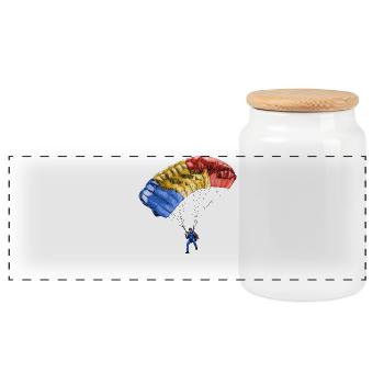 Parachute - Panoramic Cookie Jar with Wooden Lid - white - Front
