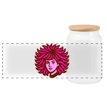 Great Hair pink - Panorama Keksdose mit Holzdeckel - Weiß - Vorne