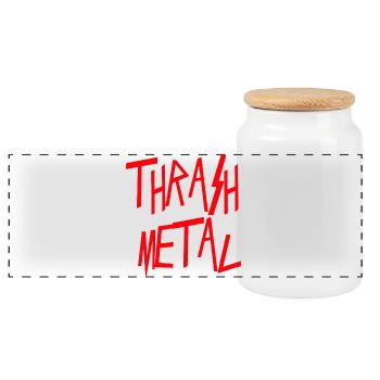 Thrash Metall - Panorama Keksdose mit Holzdeckel - Weiß - Vorne