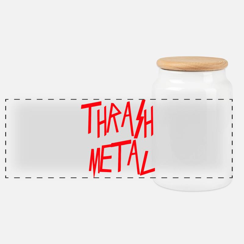 Thrash Metall - Panorama Keksdose mit Holzdeckel - Weiß