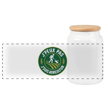 Logo Agriculture Vernaculaire Vintage  - Boîte à biscuits avec couvercle en bois - blanc - Devant
