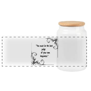 Emma Quote Gift from Jane Austen - Panoramic Cookie Jar with Wooden Lid - white - Front