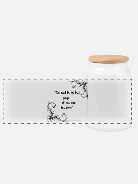 Emma Zitat Geschenk von Jane Austen - Panorama Keksdose mit Holzdeckel - Weiß