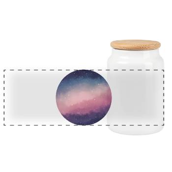Galaxie-Wolken-Himmel-Druck - Panorama Keksdose mit Holzdeckel - Weiß - Vorne