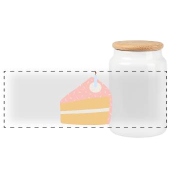 Festliche Geburtstagstorte Illustration - Panorama Keksdose mit Holzdeckel - Weiß - Vorne