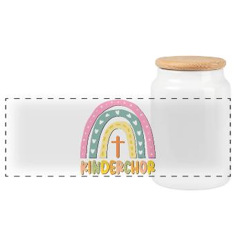 KINDERCHOR CHRISTLICHER GLAUBE - Panorama Keksdose mit Holzdeckel - Weiß - Vorne