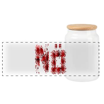 HALLOWEEN BLUTFLECKEN BLUT NEIN - Panorama Keksdose mit Holzdeckel - Weiß - Vorne