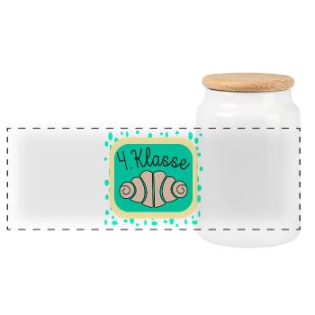 FRANZBRÖTCHEN VIERTKLÄSSLER 4. Klasse - Panorama Keksdose mit Holzdeckel - Weiß - Vorne