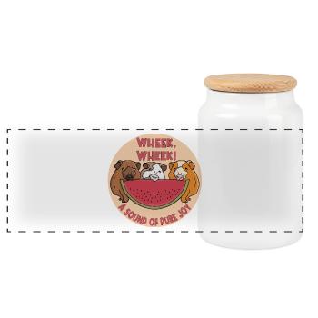 Ouf, ouf ! Un son de pure joie - Boîte à biscuits avec couvercle en bois - blanc - Devant