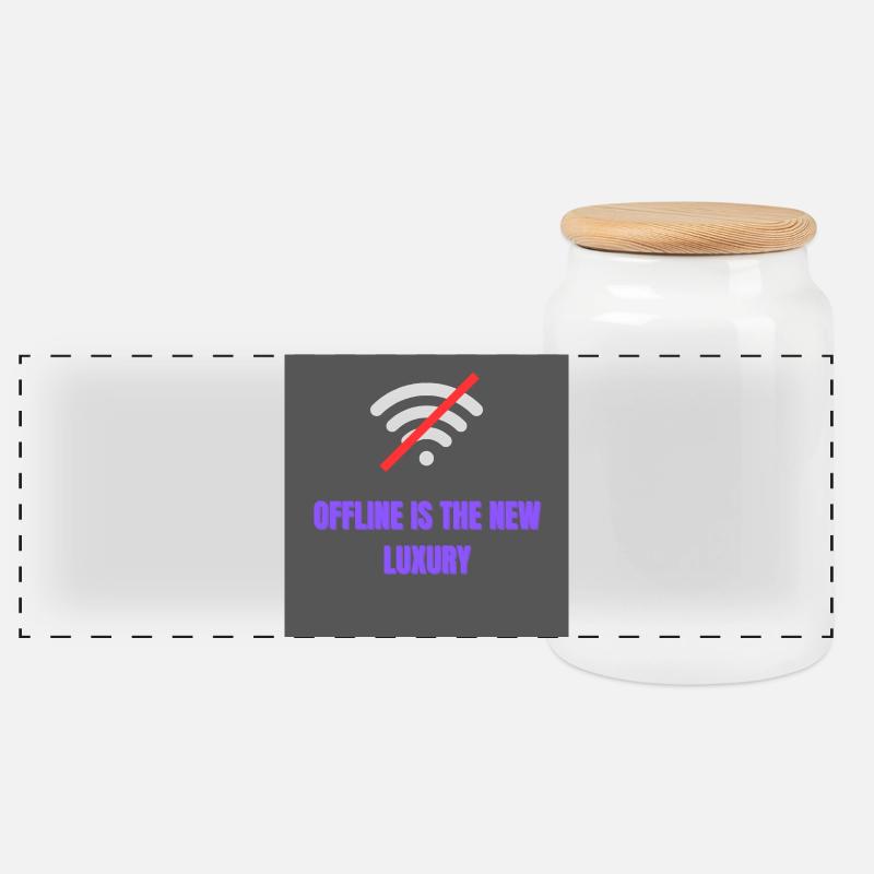Offline is the new luxury - Panorama Keksdose mit Holzdeckel - Weiß
