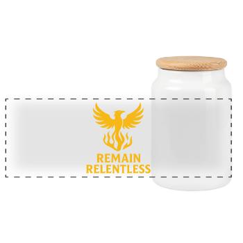 Rester implacable – Discipline Tee - Boîte à biscuits avec couvercle en bois - blanc - Devant