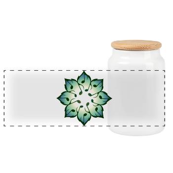 Musical Roots - Panoramic Cookie Jar with Wooden Lid - white - Front
