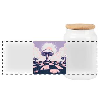 Dreamscape Champignon Pays des merveilles - Boîte à biscuits avec couvercle en bois - blanc - Devant