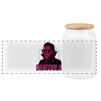 Dracula Dracoola Neon Illustration Rétro - Boîte à biscuits avec couvercle en bois - blanc - Devant