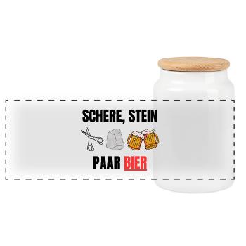 blockedName - Panorama Keksdose mit Holzdeckel - Weiß - Vorne