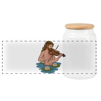 Näcken - Boîte à biscuits avec couvercle en bois - blanc - Devant
