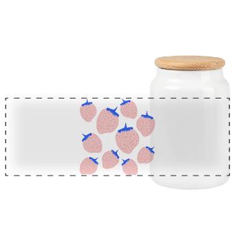 ERDBEEREN BEEREN - Panorama Keksdose mit Holzdeckel - Weiß - Vorne