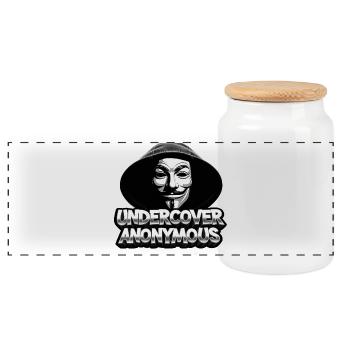 Undercover Anonymous - Panorama Keksdose mit Holzdeckel - Weiß - Vorne
