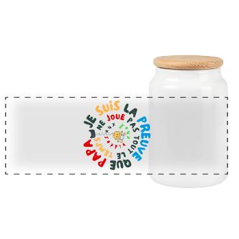 Cadeau naissance humoristique 🎮 Papa gamer - Boîte à biscuits avec couvercle en bois - blanc - Devant