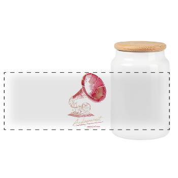 Audiogourmet - Boîte à biscuits avec couvercle en bois - blanc - Devant