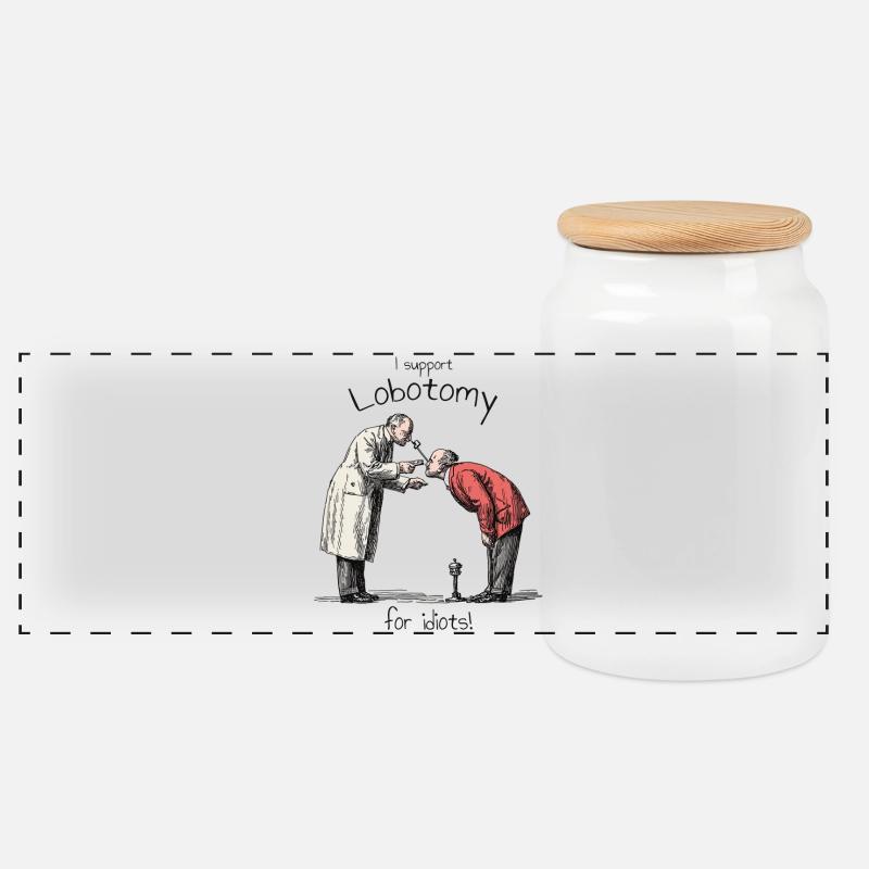 I support Lobotomy - Panorama Keksdose mit Holzdeckel - Weiß