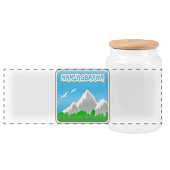 Geschenk für Namjagbarwa - Panorama Keksdose mit Holzdeckel - Weiß - Vorne
