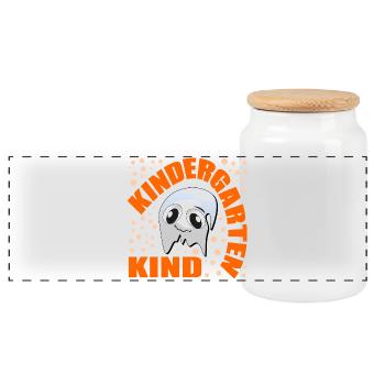 KINDERGARTENKIND HALLOWEEN GESPENSTER - Panorama Keksdose mit Holzdeckel - Weiß - Vorne