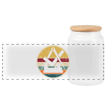 Carpenter Carpenter Guild Sign Craft Guild - Panoramic Cookie Jar with Wooden Lid - white - Front