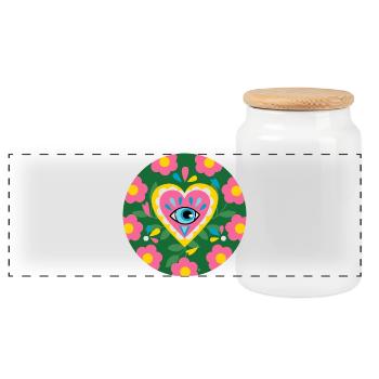 Cœur fleuri mystique - Boîte à biscuits avec couvercle en bois - blanc - Devant