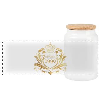 35. Geburtstag Semper Verum - Established 09/1990 - Panoramic Cookie Jar with Wooden Lid - white - Front