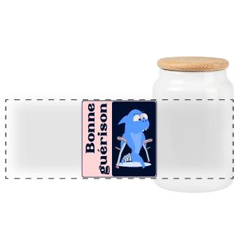 Good Healing Feet - Panoramic Cookie Jar with Wooden Lid - white - Front