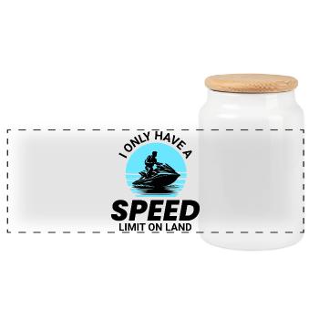 Amateur de jet ski et de sports nautiques - Boîte à biscuits avec couvercle en bois - blanc - Devant