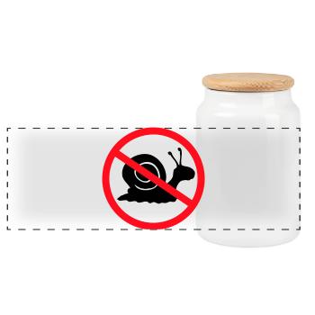 Snail Prohibited Sign Zone against no notice - Panoramic Cookie Jar with Wooden Lid - white - Front