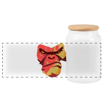 Conception Gorilla Power Back - Boîte à biscuits avec couvercle en bois - blanc - Devant