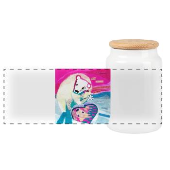 Affiche du profil d’Eisbaer - Boîte à biscuits avec couvercle en bois - blanc - Devant