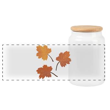 Motif de feuille d’érable d’automne pour vêtements confortables - Boîte à biscuits avec couvercle en bois - blanc - Devant