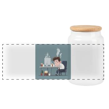 Burnout? I just call it Monday - Panoramic Cookie Jar with Wooden Lid - white - Front