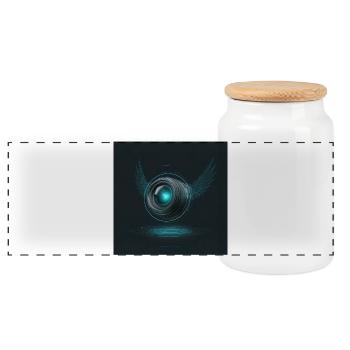 Vorlage_Redbubble - Panoramic Cookie Jar with Wooden Lid - white - Front
