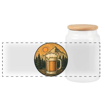 Alpenbier Panorama - Panorama Keksdose mit Holzdeckel - Weiß - Vorne