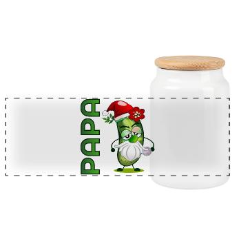 WEIHNACHTSGESCHENKE PAPA BOULESPIELER - Panorama Keksdose mit Holzdeckel - Weiß - Vorne