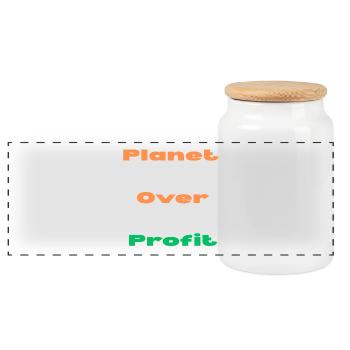 PLANET OVER PROFIT - Panoramic Cookie Jar with Wooden Lid - white - Front