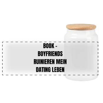 Bookboyfriends ruinieren mein Dating Leben - Panorama Keksdose mit Holzdeckel - Weiß - Vorne