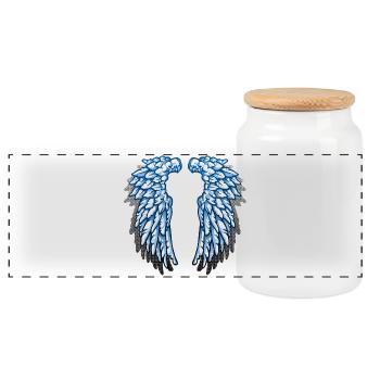 Je suis un ange - Boîte à biscuits avec couvercle en bois - blanc - Devant