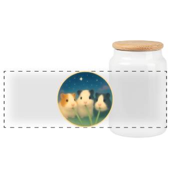 Amis pour la vie - Boîte à biscuits avec couvercle en bois - blanc - Devant