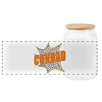 NOM CONRAD POP-ART - Boîte à biscuits avec couvercle en bois - blanc - Devant