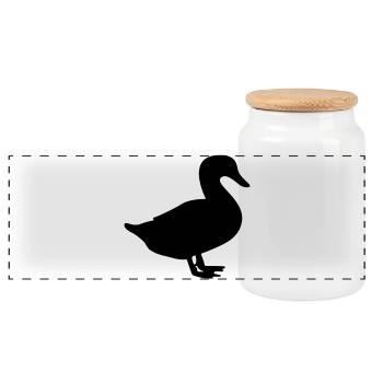canard / canard / charlatan - Boîte à biscuits avec couvercle en bois - blanc - Devant