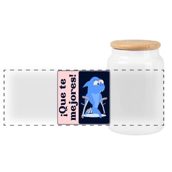 Make yourself better Sea Creatures - Panoramic Cookie Jar with Wooden Lid - white - Front