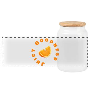 Citrus Vibe Retro T-shirt - Panoramic Cookie Jar with Wooden Lid - white - Front
