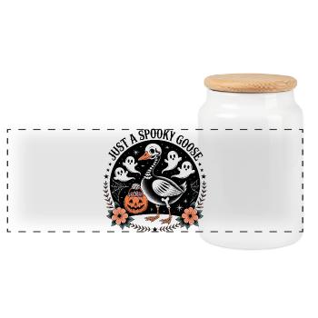 Juste une oie effrayante - Boîte à biscuits avec couvercle en bois - blanc - Devant
